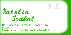 natalia szakal business card